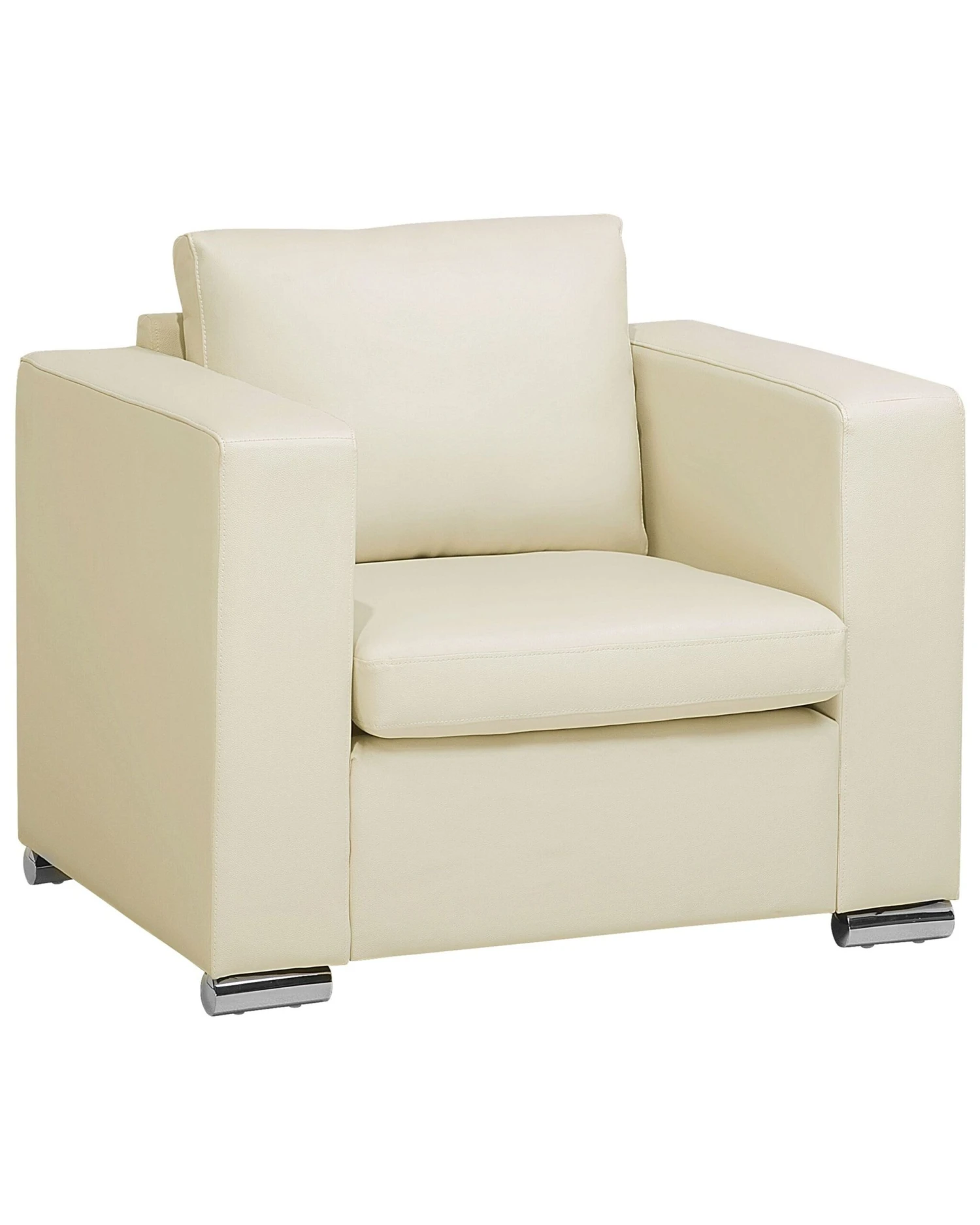 Kermanvalkoinen Nahkaverhoiltu Nojatuoli HELSINKI