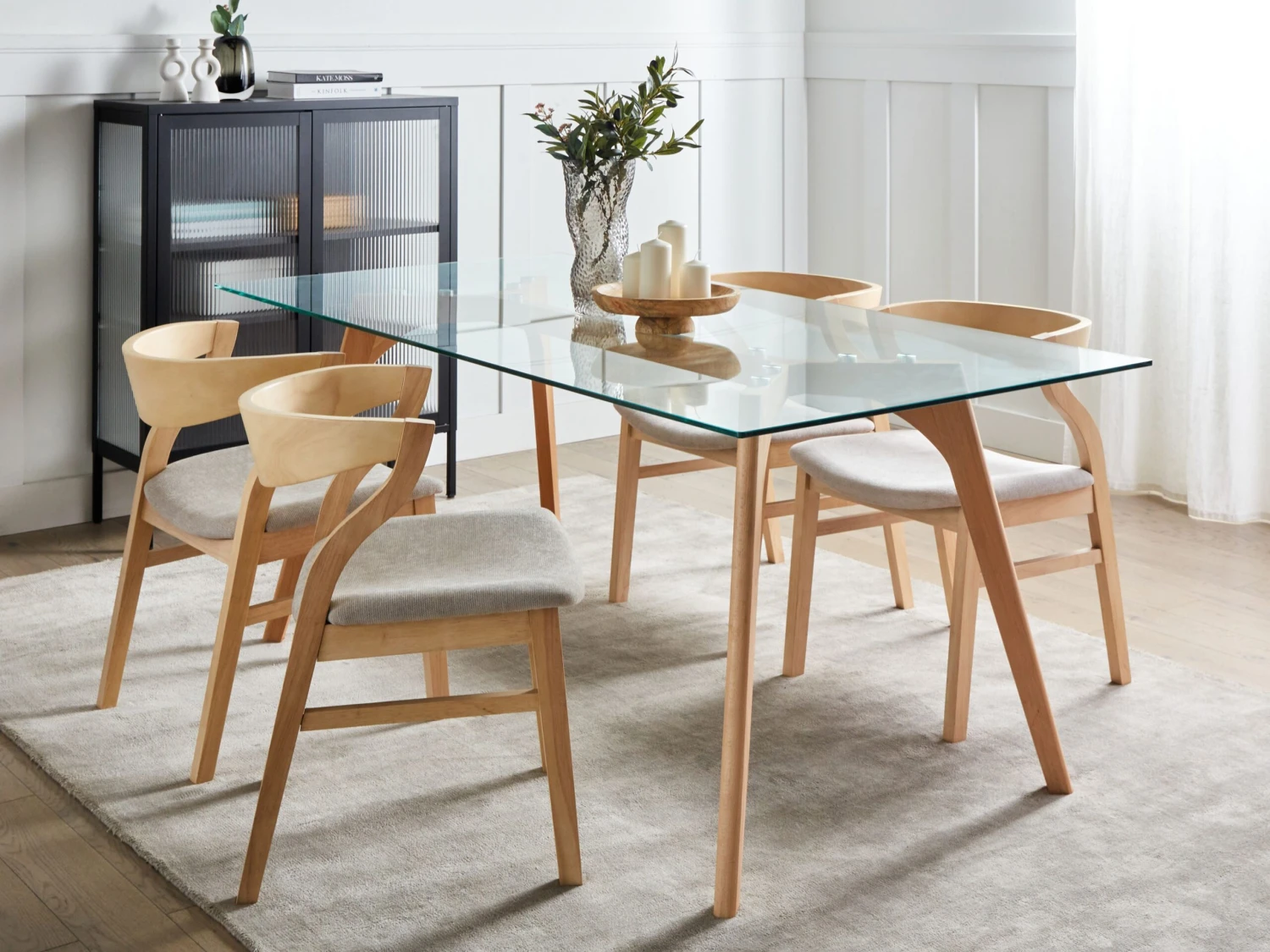 Ruokapöytä Lasitasolla Pyökki Vaalea Puu HUDSON Useita Kokoja 2 Ruokapöytä Lasitasolla Pyökki Vaalea Puu HUDSON Useita Kokoja - Image 2