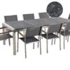 8-istuttava Ulkoruokailuryhmä Poltettu Graniittitaso Tekstiilituolit Musta/harmaa GROSSETO