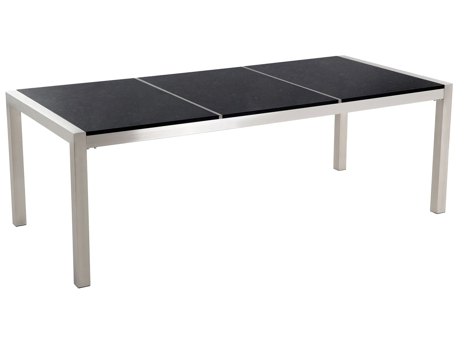 8-istuttava Ulkoruokailuryhmä 3-osainen Graniittitaso Tekstiilituolit Musta GROSSETO - Image 7