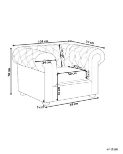 Nojatuoli Keinonahka Kullanruskea CHESTERFIELD -Beliani undef src sa picid 537777 type whitesh image