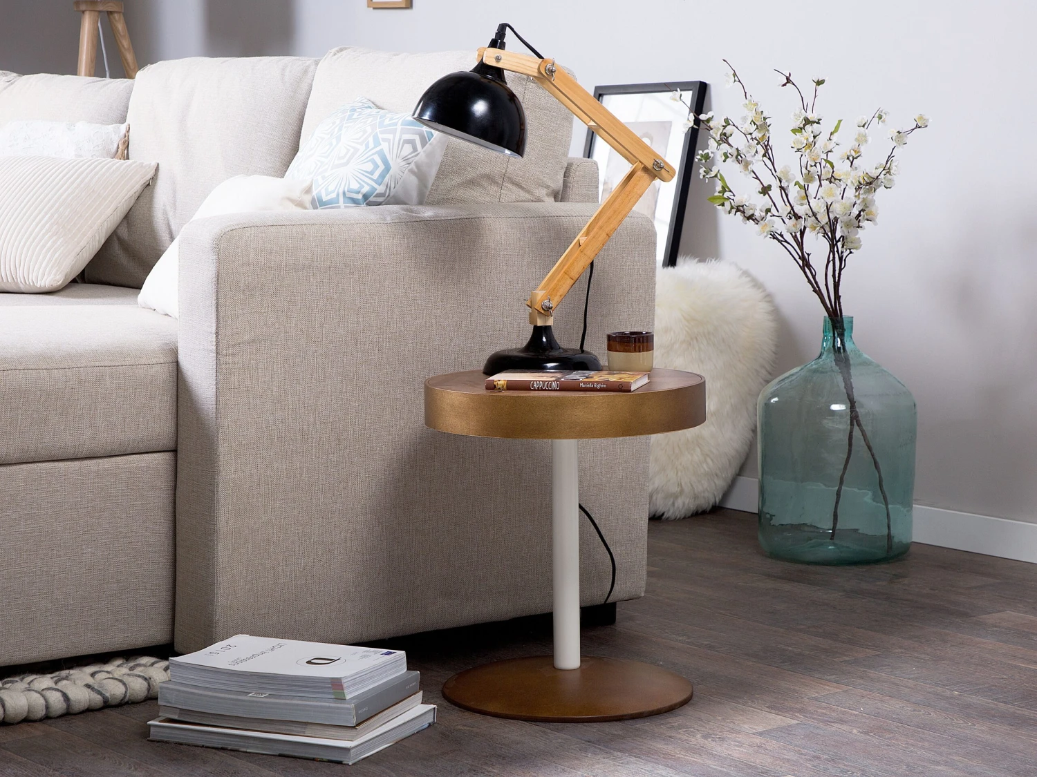 Sivupöytä Säilytystila Tumma Puu/valkoinen OREGON - Image 2