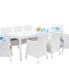 8-istuttava Ulkoruokailuryhmä Polyrottinki Valkoinen ITALY