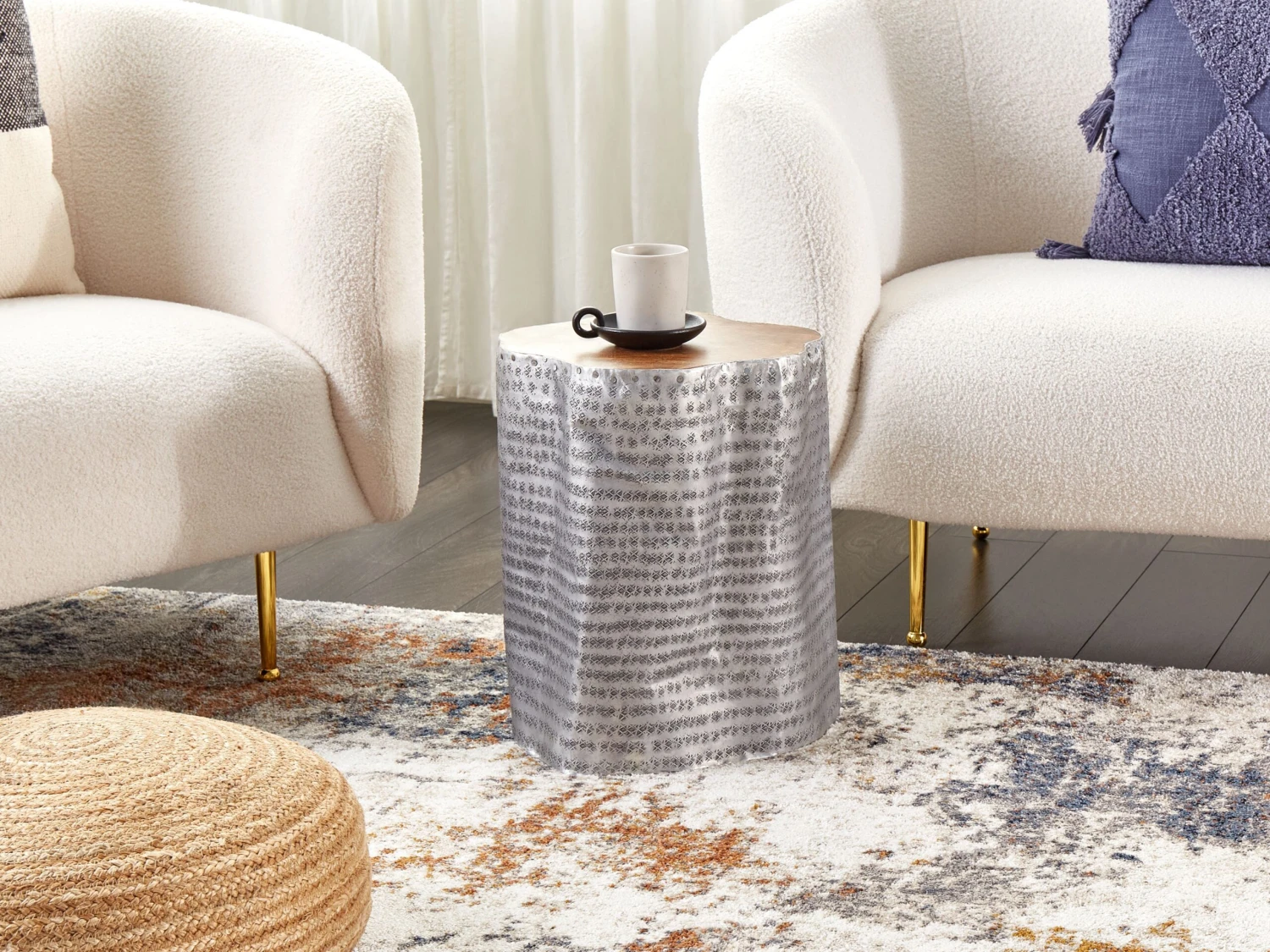 Sivupöytä Tiikki Hopea GORDON - Image 2