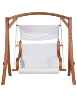 2-istuttava Puutarhakeinu Lehtikuusi Vaalea Puu/valkoinen APRILIA 19 2-istuttava Puutarhakeinu Lehtikuusi Vaalea Puu/valkoinen APRILIA -Beliani undef src sa picid 679789 type whitesh image