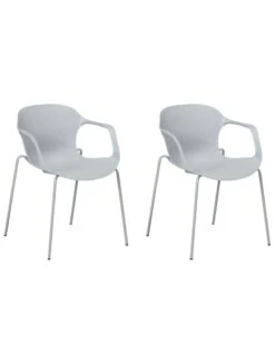 Tuoli Muovi Vaaleanharmaa 2 Kpl ELBERT