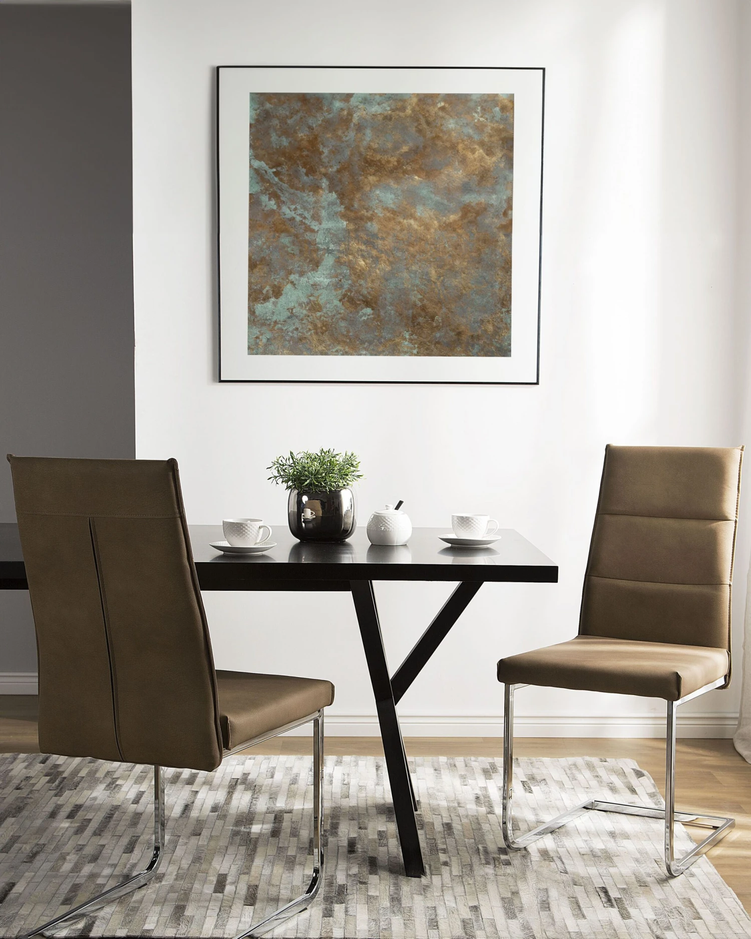 Tuoli Keinonahka Hiekanruskea 2 Kpl ROCKFORD - Image 2