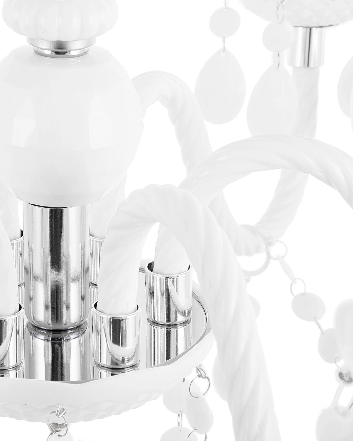 Valkoinen 6 Polttimon Muovinen Kattokruunu KALANG L - Image 6