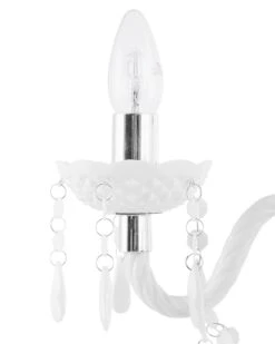 Valkoinen 4 Polttimon Kattokruunu KALANG -Beliani undef src sa picid 695560 type whitesh image