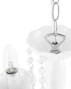 Valkoinen 4 Polttimon Kattokruunu KALANG -Beliani undef src sa picid 695564 type whitesh image