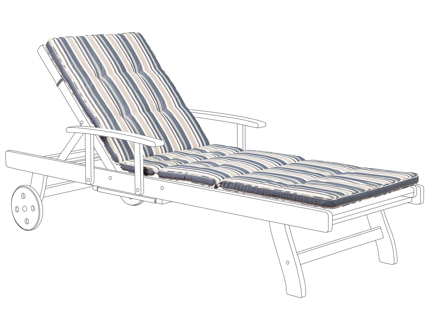 Pehmuste Lepotuoliin - Sinibeige Raidallinen - TOSCANA, JAVA