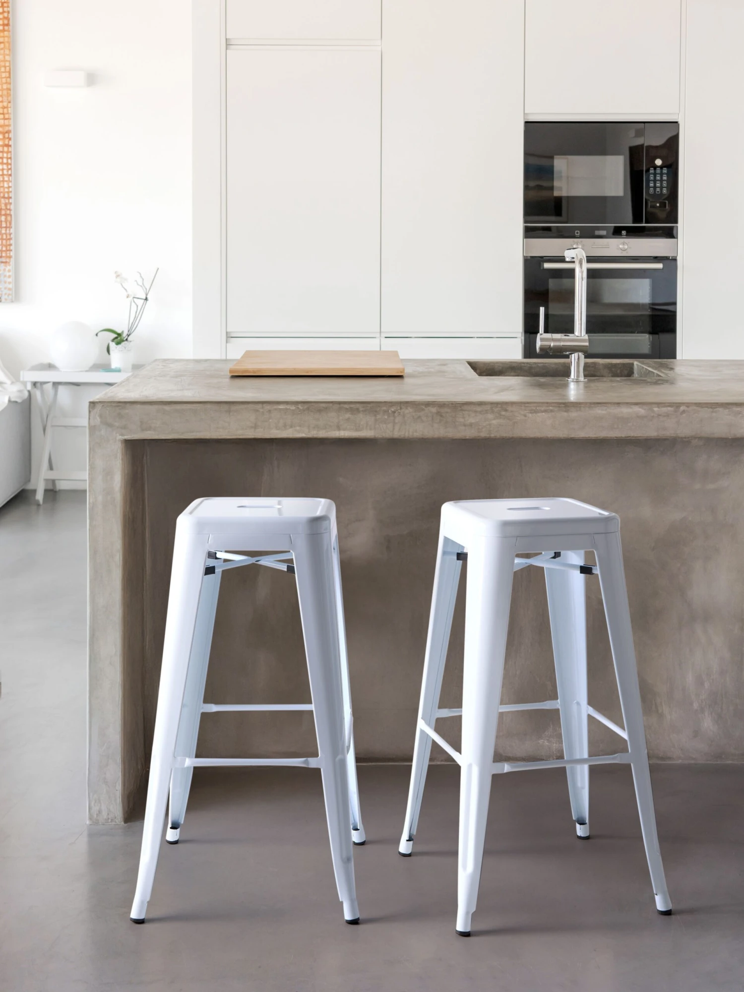 Baarijakkara Metalli Valkoinen 76 Cm 2 Kpl CABRILLO - Image 2