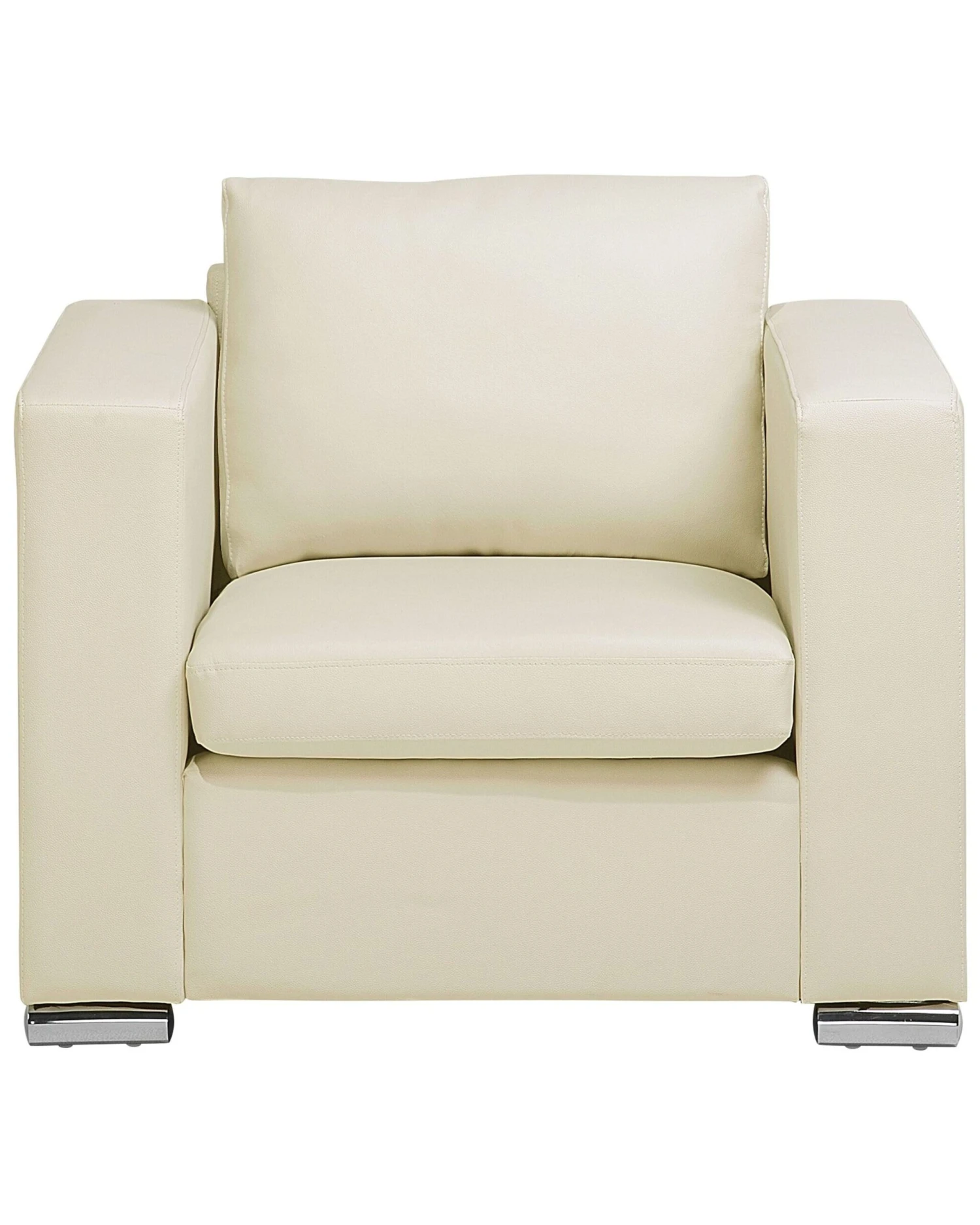 Kermanvalkoinen Nahkaverhoiltu Nojatuoli HELSINKI - Image 4