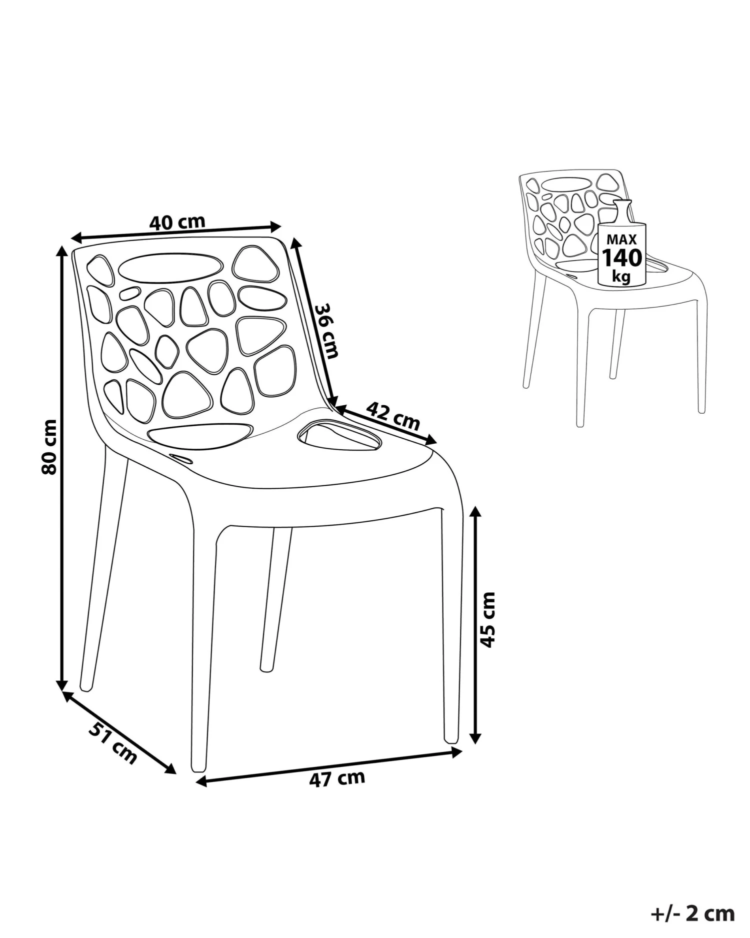 Tuoli Muovi Vaaleanharmaa MORGAN 5 Tuoli Muovi Vaaleanharmaa MORGAN - Image 5