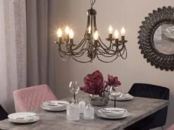 Kattokruunu 8 Polttimoa Metalli Musta TEESTA 12 Kattokruunu 8 Polttimoa Metalli Musta TEESTA -Beliani undef src sa picid 710263 type whitesh image