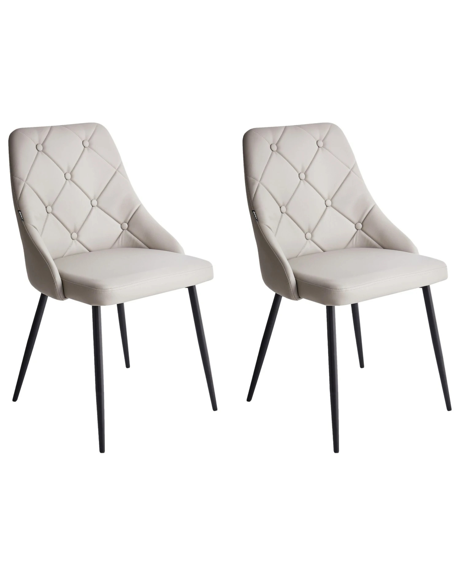 Tuoli Keinonahka Vaaleanharmaa 2 Kpl VALERIE