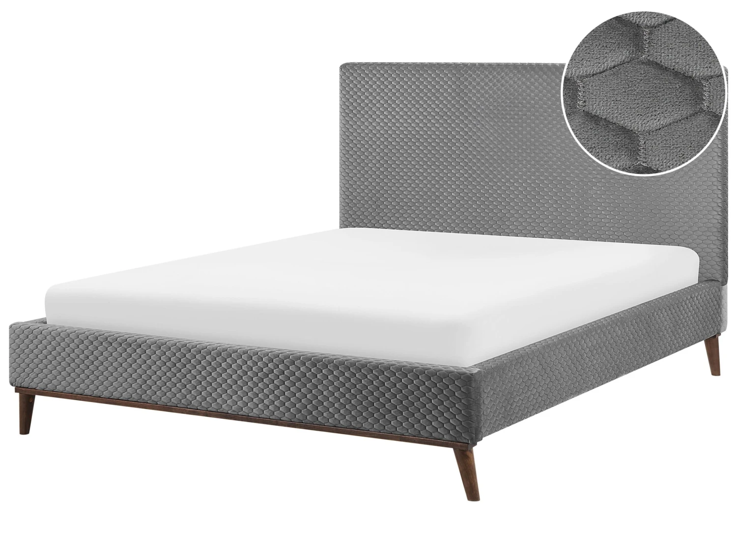 Sänky Sametti Vaaleanharmaa BAYONNE Useita Kokoja