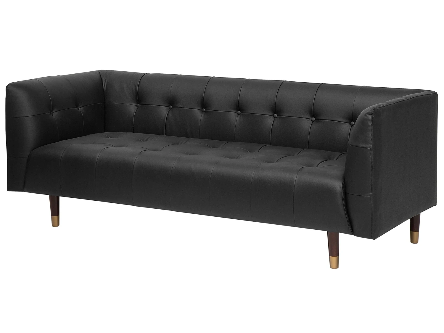 3-istuttava Sohva Nahkainen Musta BYSKE - Image 3