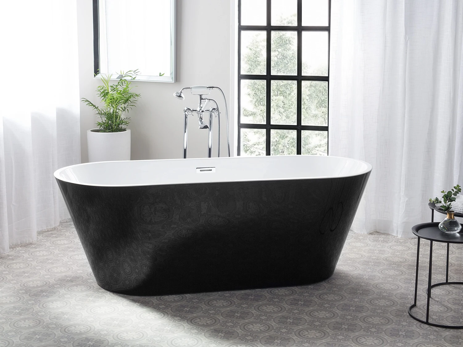 Kylpyamme Vapaasti Seisova Musta 170 X 70 Cm CABRITOS - Image 2