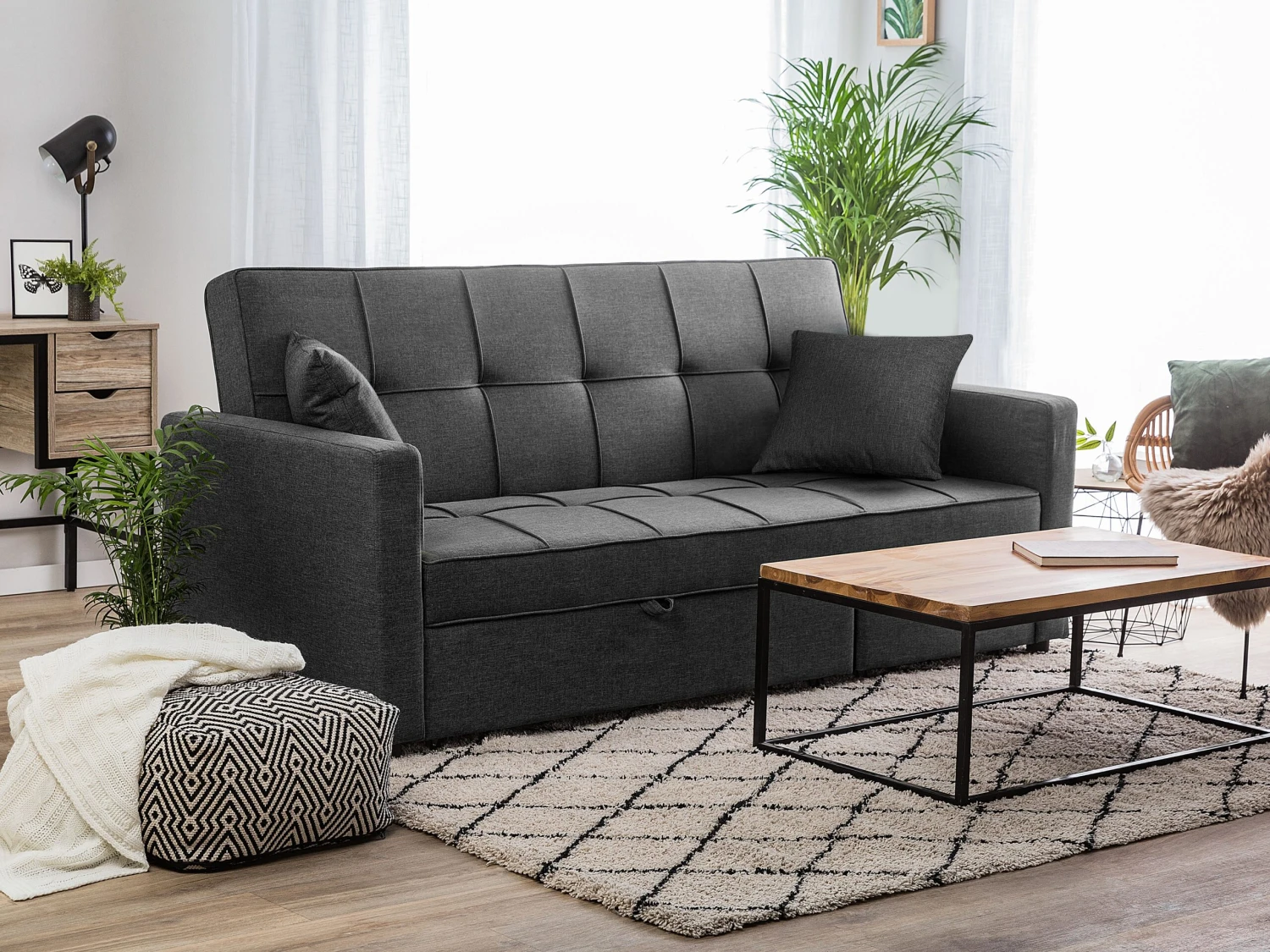 Matto Kangas Beige/musta MIDYAT II Useita Kokoja 5 Matto Kangas Beige/musta MIDYAT II Useita Kokoja - Image 5