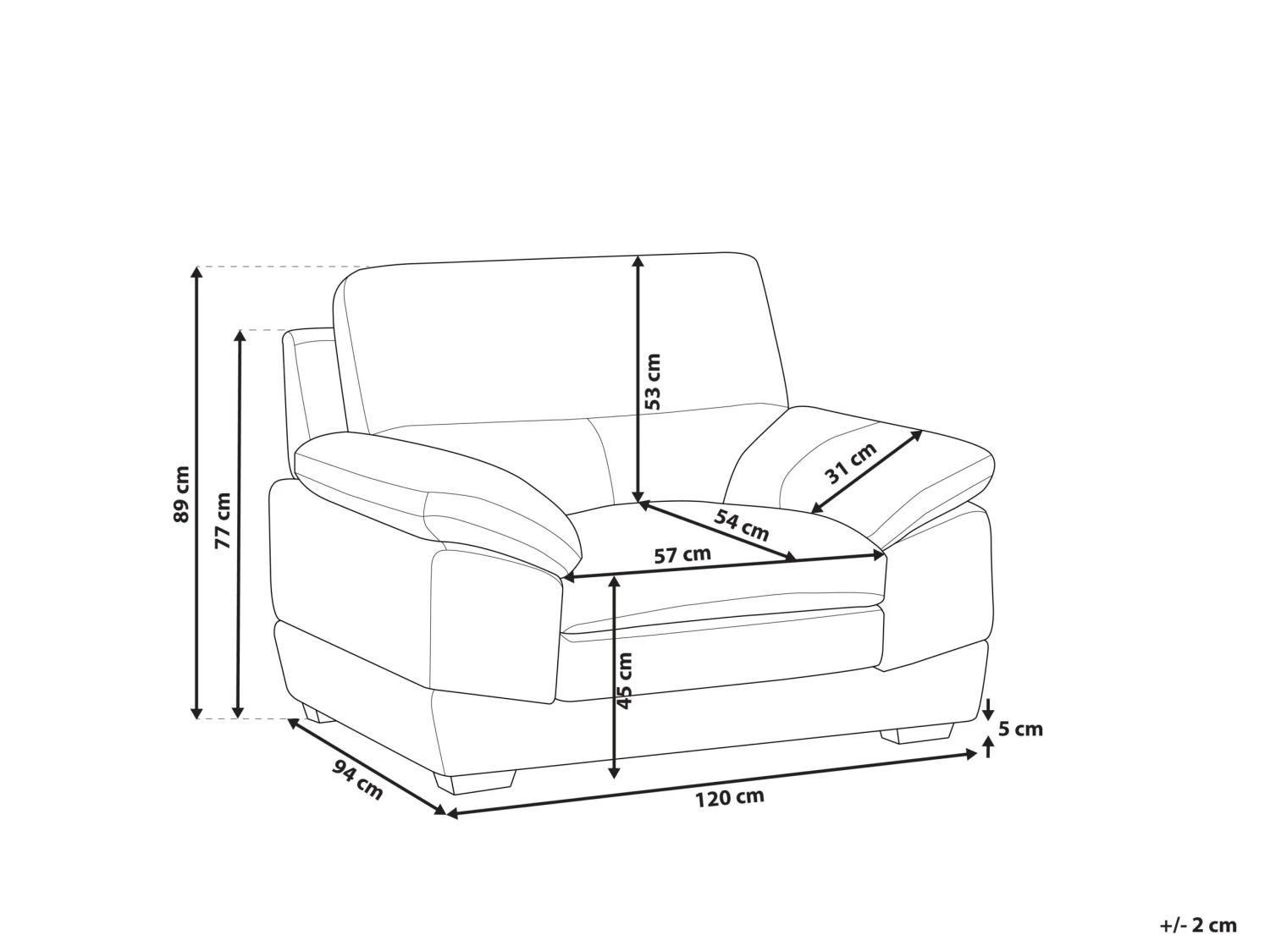 Nojatuoli Nahkainen Ruskea HORTEN 10 Nojatuoli Nahkainen Ruskea HORTEN - Image 10