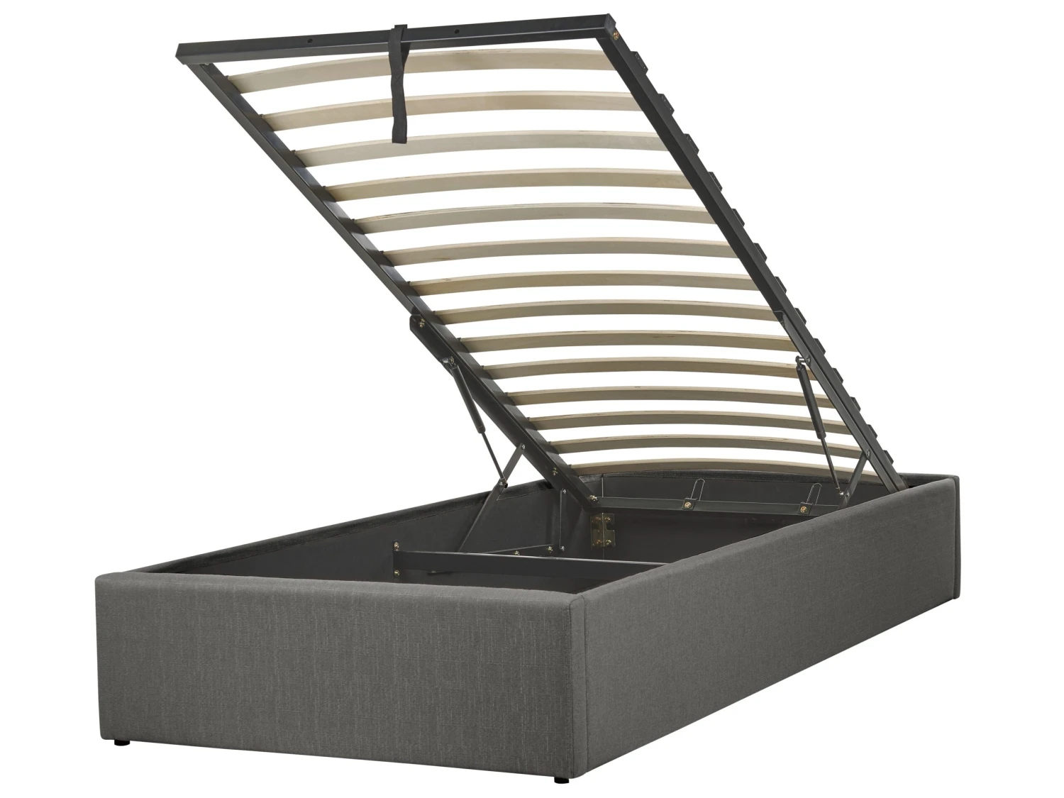 Sänky Kangas Säilytystila Tummanharmaa 90 X 200 Cm DINAN