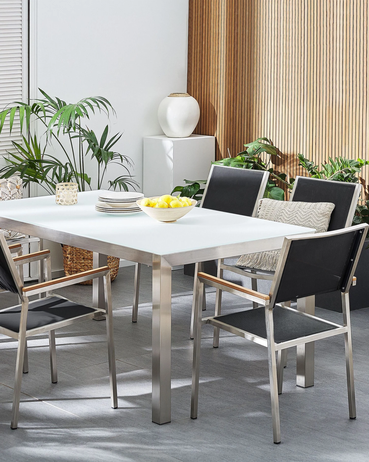 Puutarhatuoli Kangas Musta 6 Kpl GROSSETO - Image 2