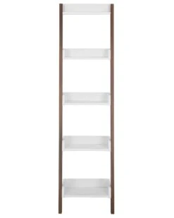 Tikashylly 5 Hyllyä Tumma Puu/valkoinen MOBILE DUO -Beliani undef src sa picid 727166 type whitesh image