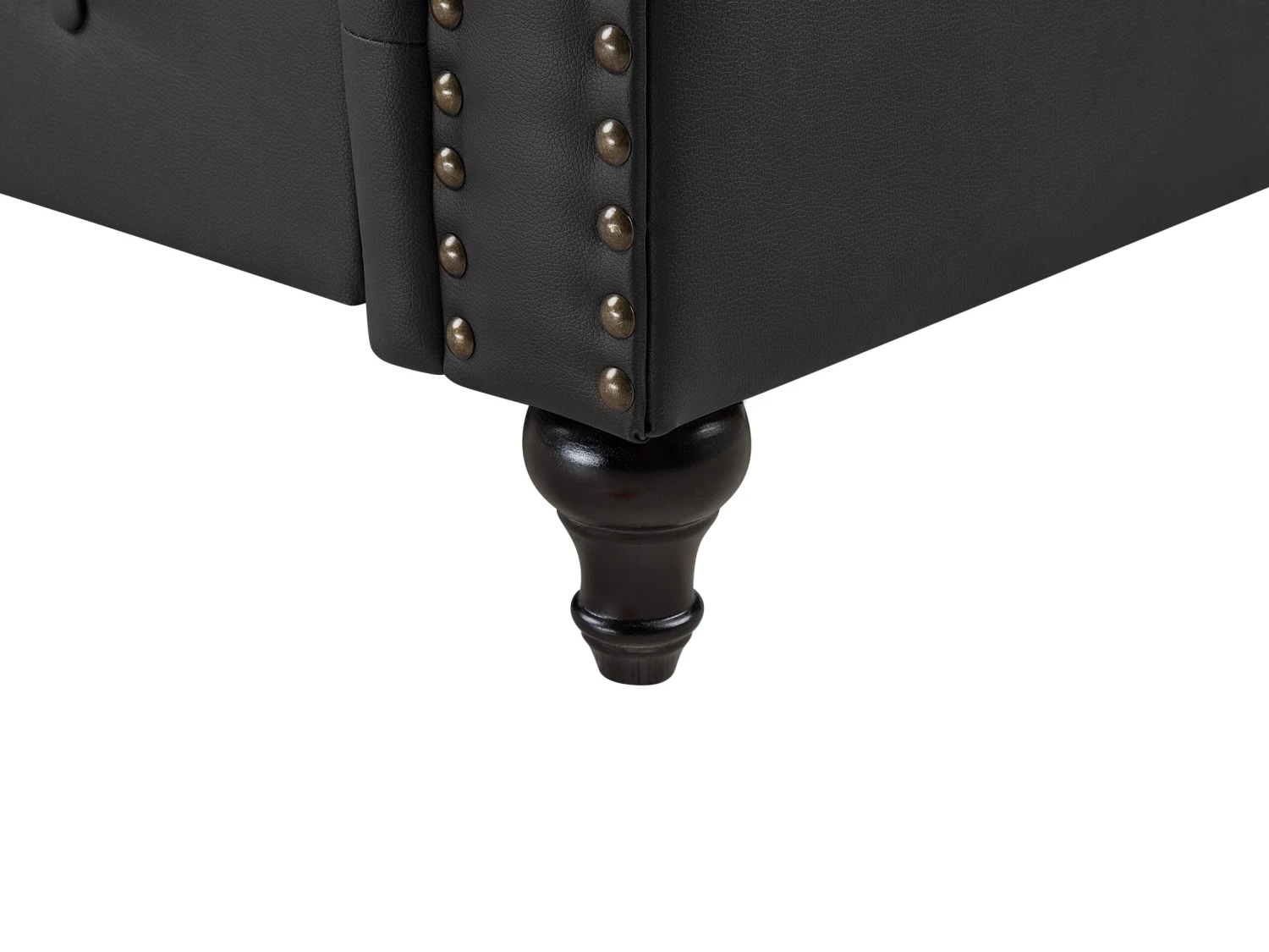 Musta 3-istuttava Keinonahkasohva CHESTERFIELD - Image 7