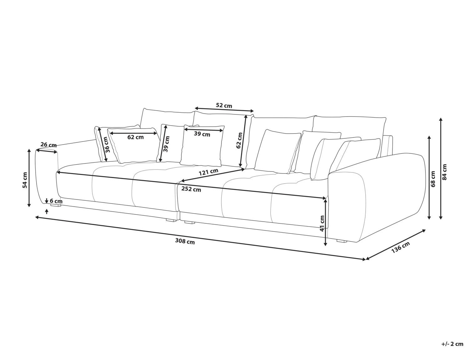4-istuttava Sohva Kangas Tummanharmaa TORPO - Image 9