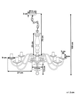 Kattokruunu 8 Polttimoa Rauta Luonnonvalkoinen BRITHON -Beliani undef src sa picid 738977 type whitesh image