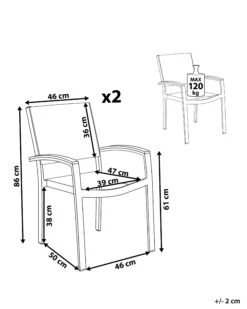 Puutarhatuoli Harmaa 2kpl PERETA -Beliani undef src sa picid 738982 type whitesh image