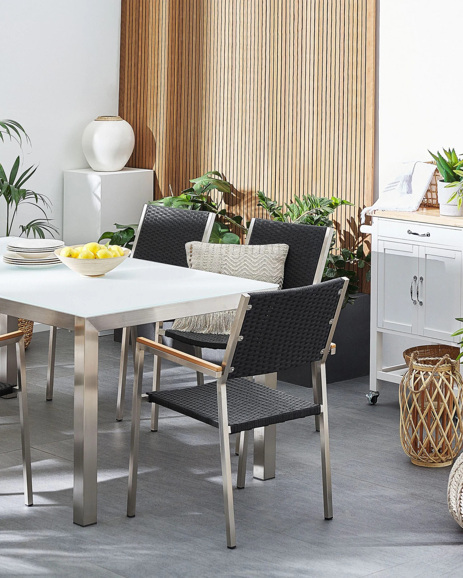 Puutarhatuoli Polyrottinki Musta 2 Kpl GROSSETO - Image 2