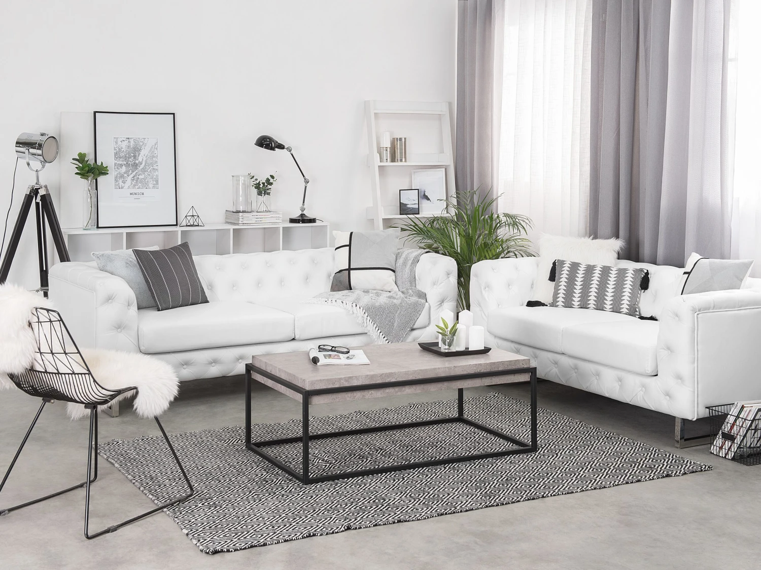 Sohvasetti Valkoinen VISSLAND - Image 2