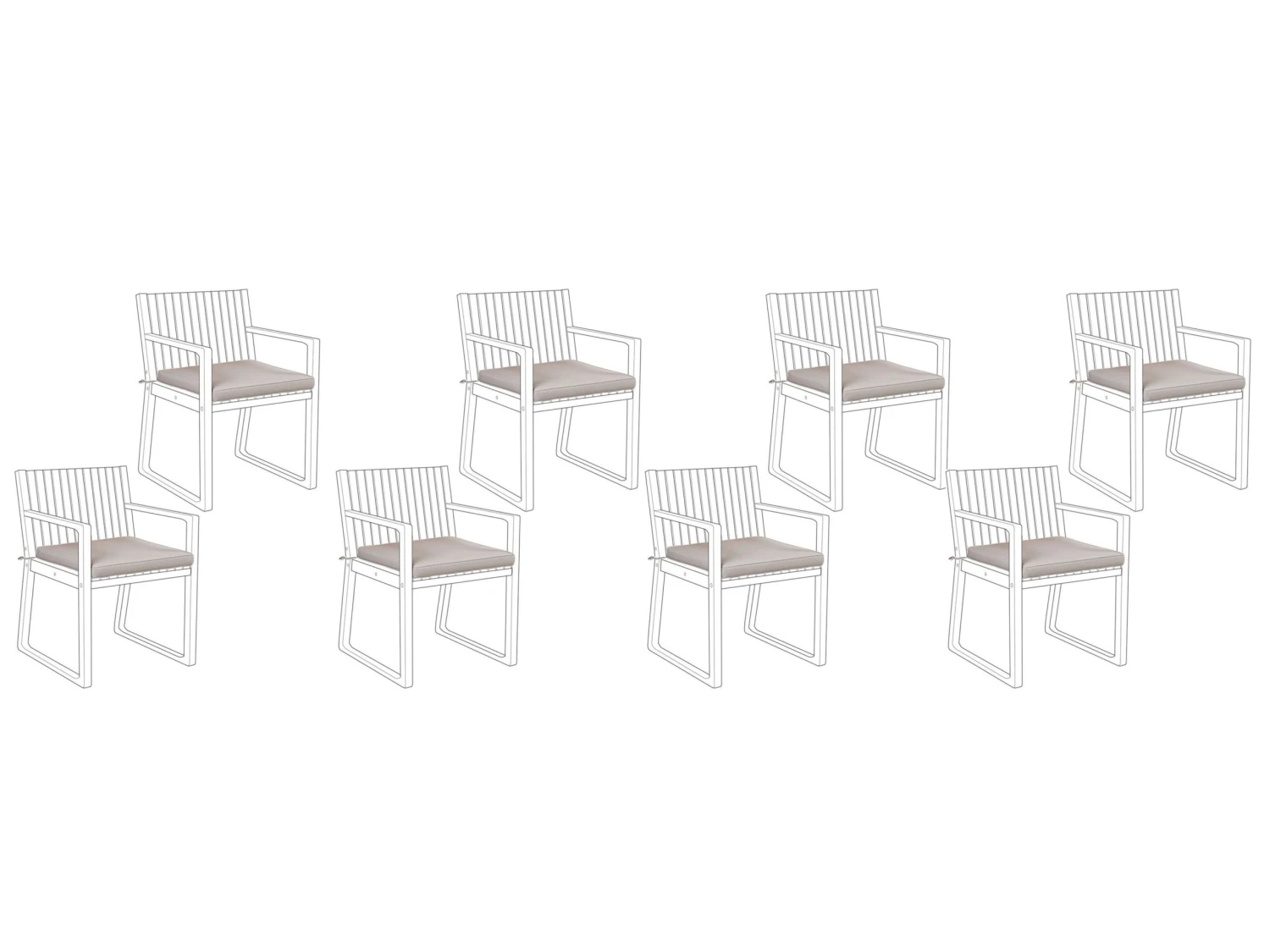 Pehmustetyyny Tuoliin Ruskeanharmaa 8kpl SASSARI