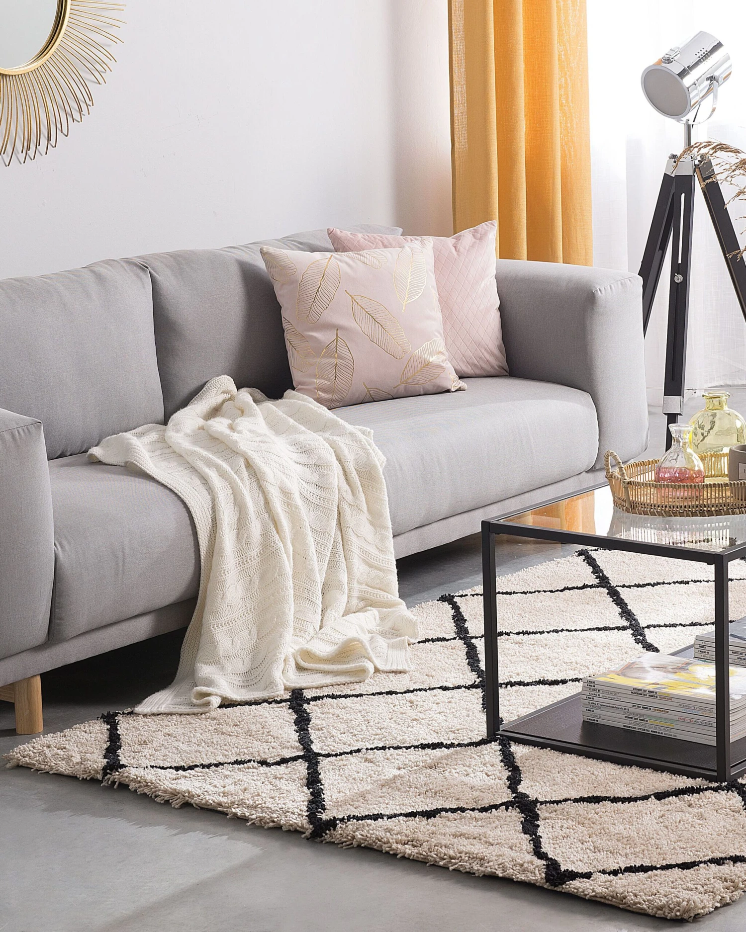 Matto Kangas Beige/musta ADALAR Useita Kokoja - Image 2