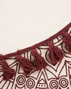 Matto Puuvilla Kermanvalkoinen/punainen ø 120 Cm AYAKLI -Beliani undef src sa picid 756567 type whitesh image