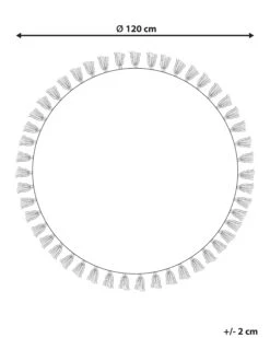 Matto Puuvilla Kermanvalkoinen/punainen ø 120 Cm AYAKLI -Beliani undef src sa picid 756569 type whitesh image