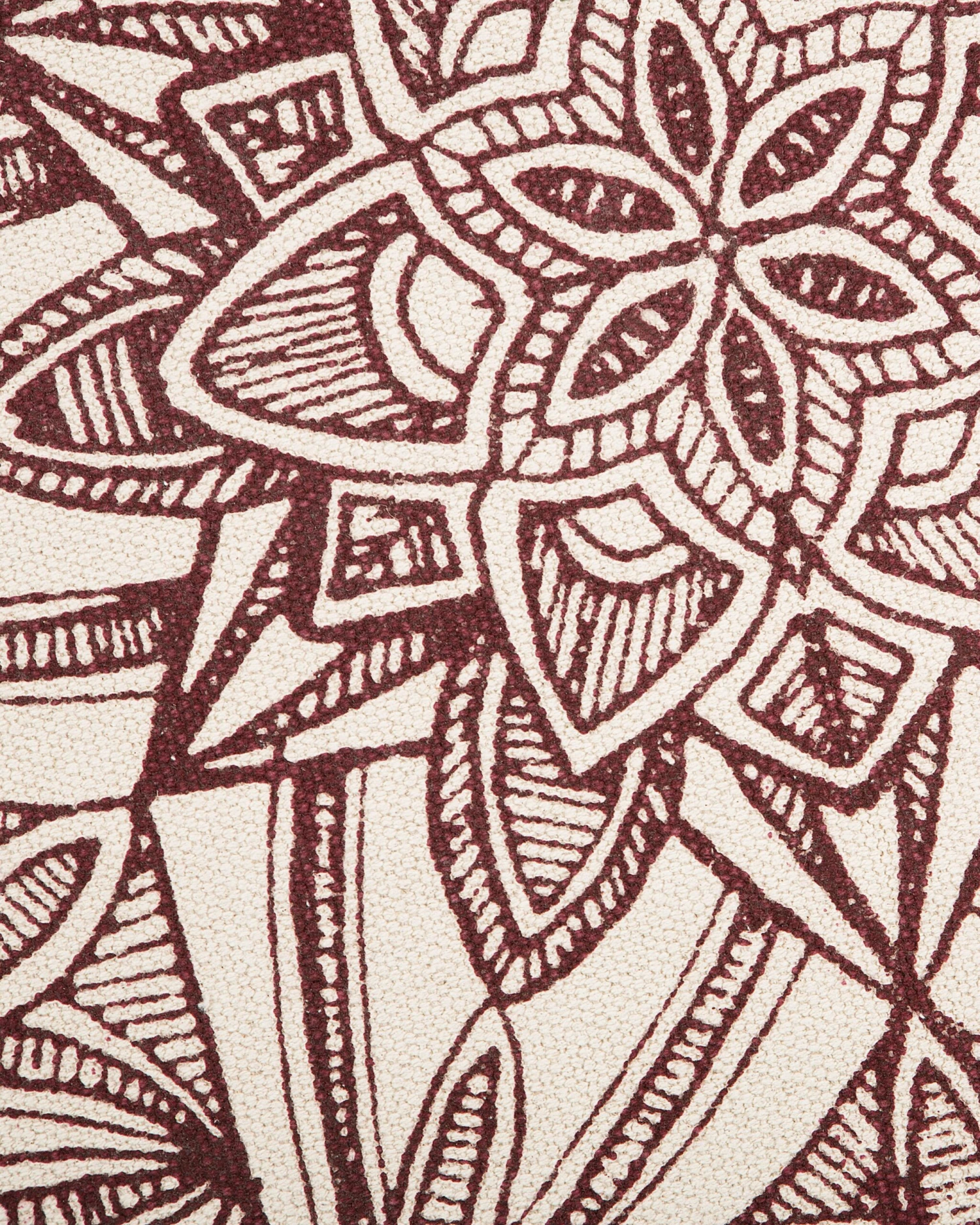 Matto Puuvilla Kermanvalkoinen/punainen ø 120 Cm OLTU - Image 3