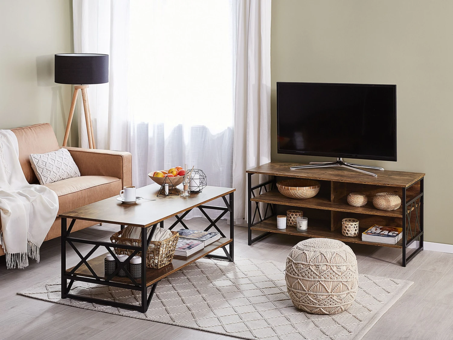 Sohvapöytä Ruskea/musta BOLTON - Image 3