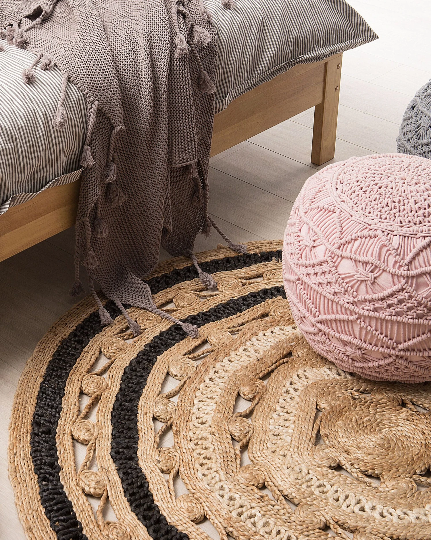 Matto Juutti Beige/musta 140 Cm GOYNE - Image 2