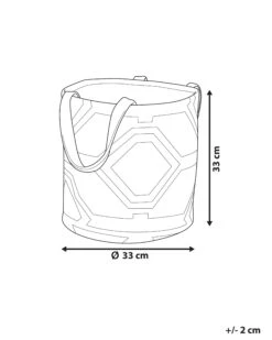 Puuvillakori Luonnonvalkoinen/kulta ⌀ 33 Cm HANWELLA -Beliani undef src sa picid 763541 type whitesh image