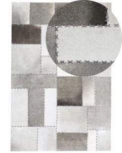 Matto Lehmännahka Harmaa/beige PERVARI Useita Kokoja