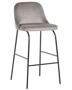 Baarituoli Sametti Vaaleanharmaa 2 Kpl NEKOMA -Beliani undef src sa picid 767702 type whitesh image