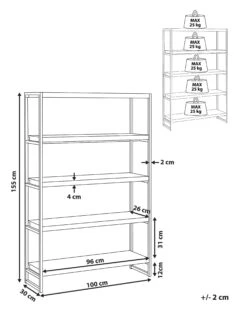 Kirjahylly 4 Hyllyä Tumma Puu/musta TIFTON -Beliani undef src sa picid 771960 type whitesh image