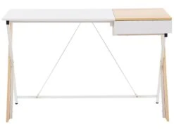 Työpöytä 120 X 60 Cm Vaalea Puu/valkoinen HAMDEN -Beliani undef src sa picid 772826 type whitesh image