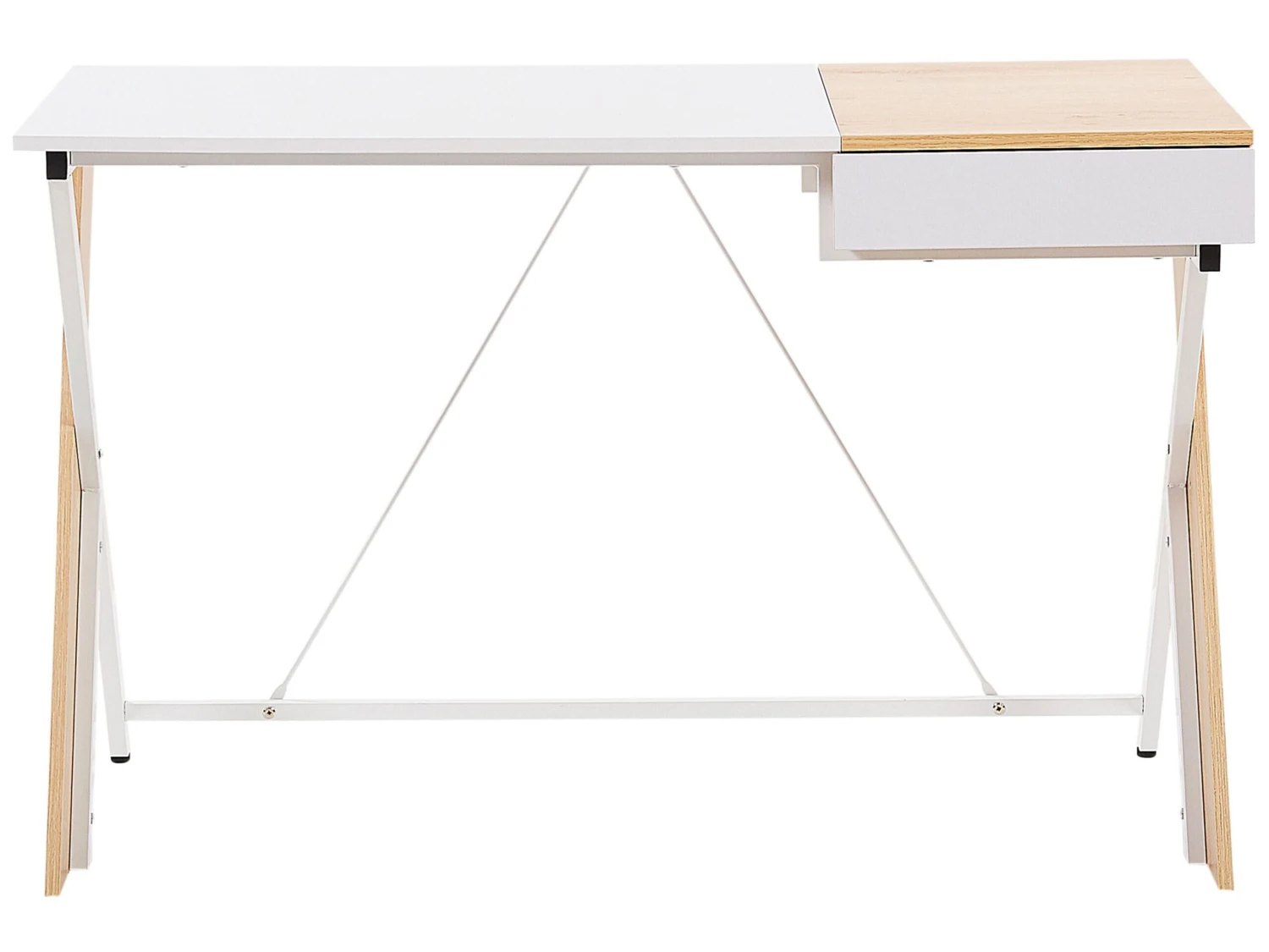 Työpöytä 120 X 60 Cm Vaalea Puu/valkoinen HAMDEN - Image 5