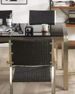 Puutarhatuoli Polyrottinki Musta 2 Kpl GROSSETO -Beliani undef src sa picid 773795 type whitesh image