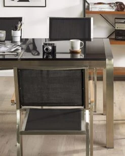 Puutarhatuoli Kangas Musta 6 Kpl GROSSETO -Beliani undef src sa picid 773796 type whitesh image