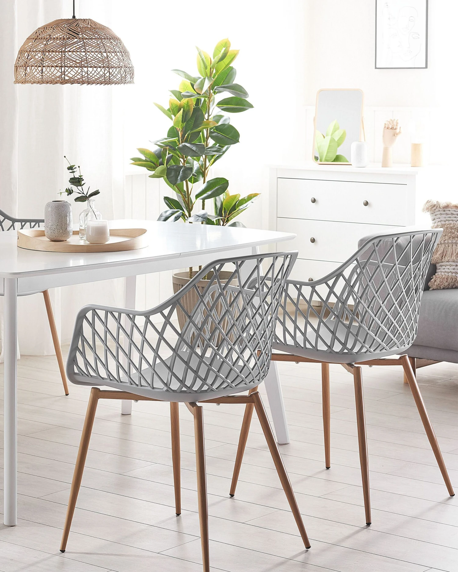 Tuoli Muovi Vaaleanharmaa 2 Kpl NASHUA - Image 2